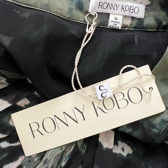 Ronny Kobo silk maxi skirt green tie dye silk georgette Raquelle skirt sz Small - Picture 6 of 11